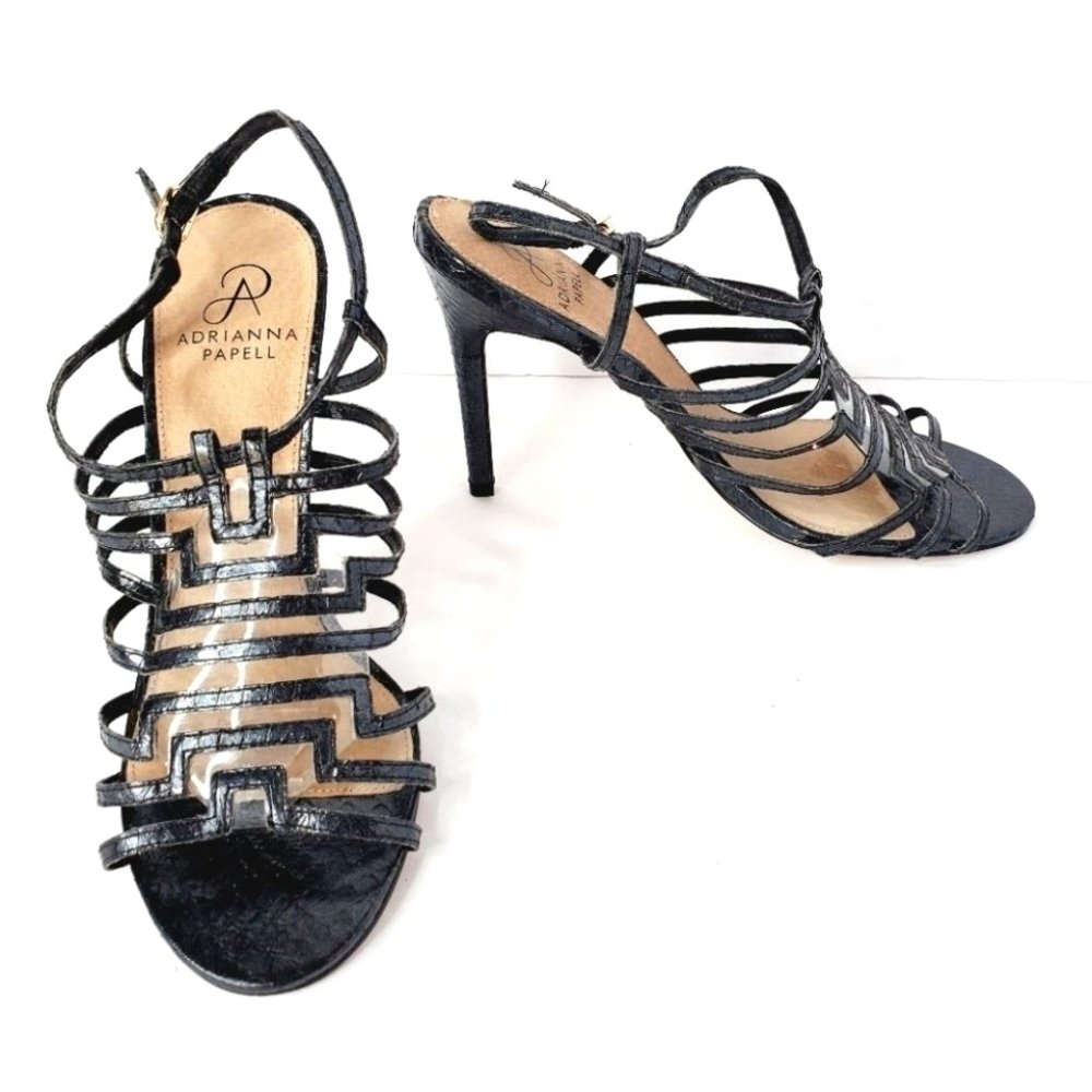 Adrianna Papell Black Strappy High Heel Sandals